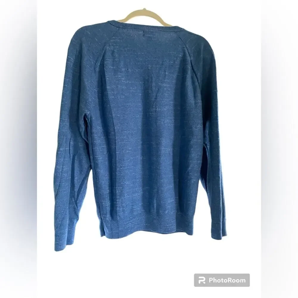 J Crew Sweater Mens Size Medium Long Sleeve Preppy Blue Pullover Business Casual